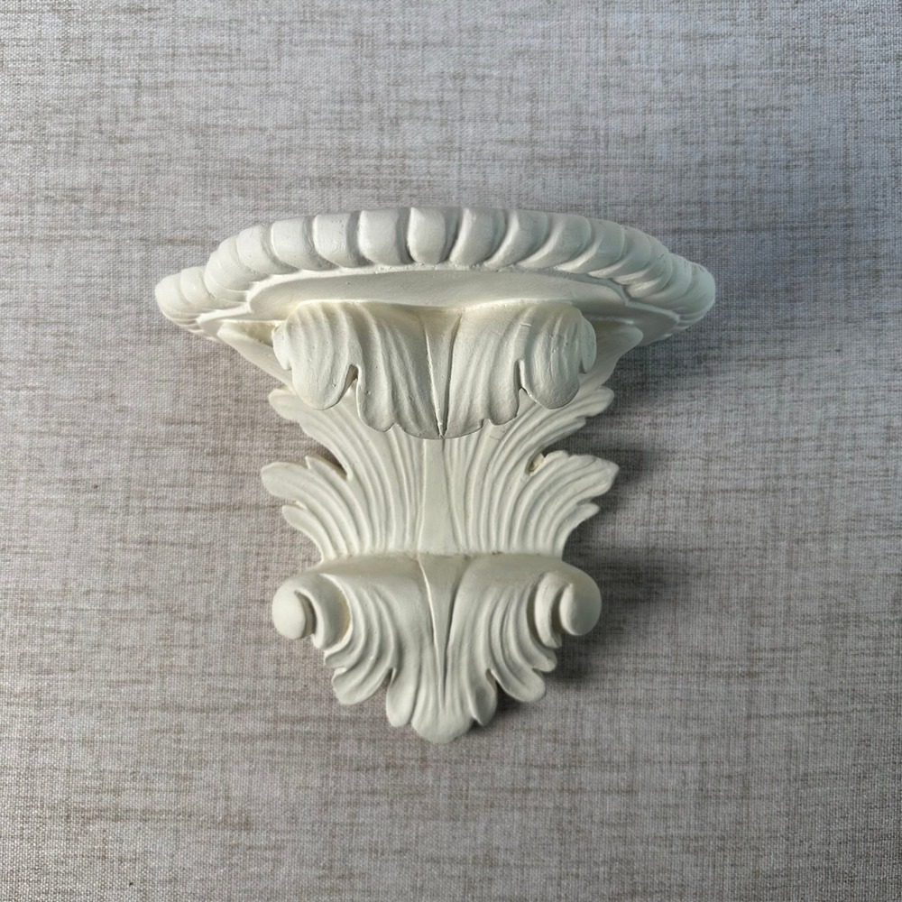 Handmade White Acanthus Wall Shelf Corbel | Architectural Decor - Picture 1 of 12